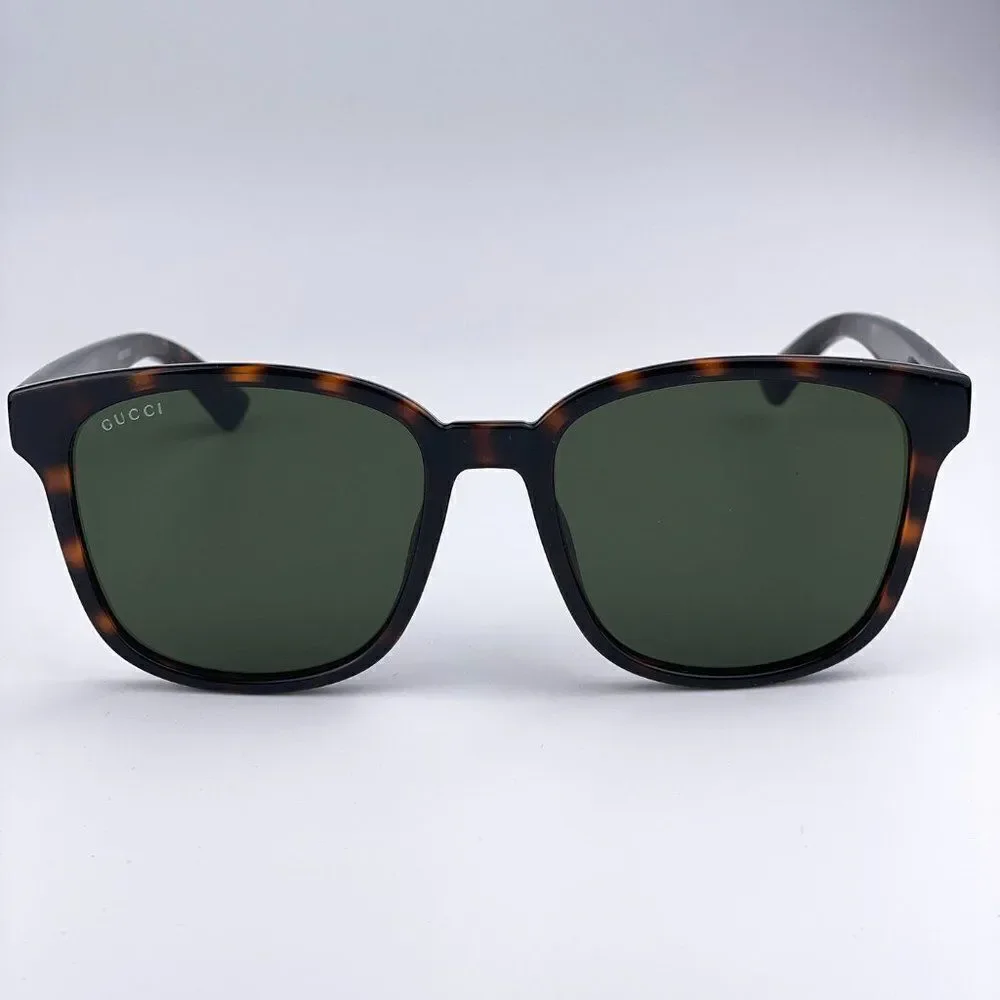 NEW GUCCI LOGO GG0637SK 002 Havana Green Square Men Sunglasses